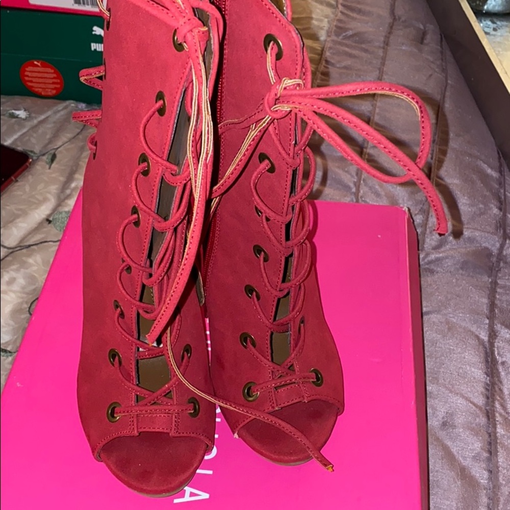 Lace up booties